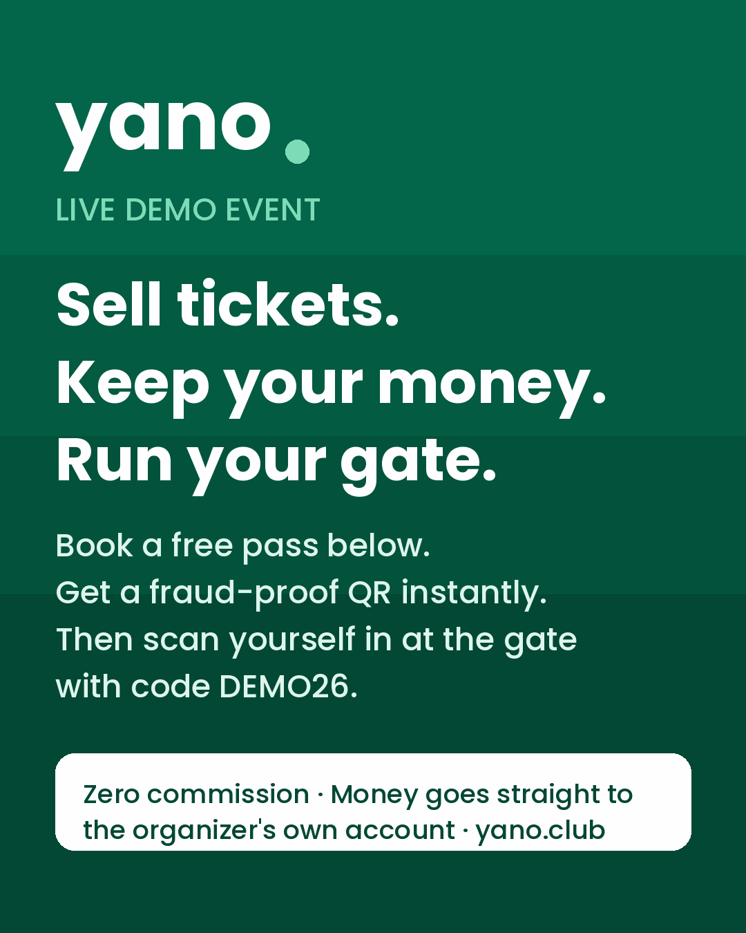 Yano Live Demo — Book a Free Pass, Scan Yourself In